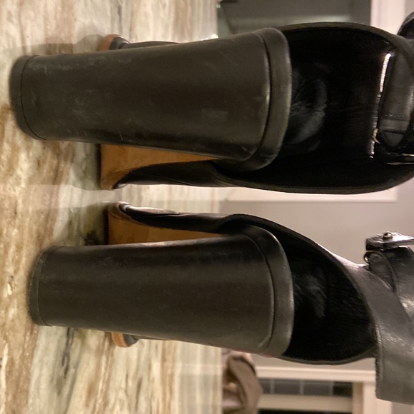 Vince High Heeled Sling back Mule Shoe with Ankle Strap - Picture 3 of 6